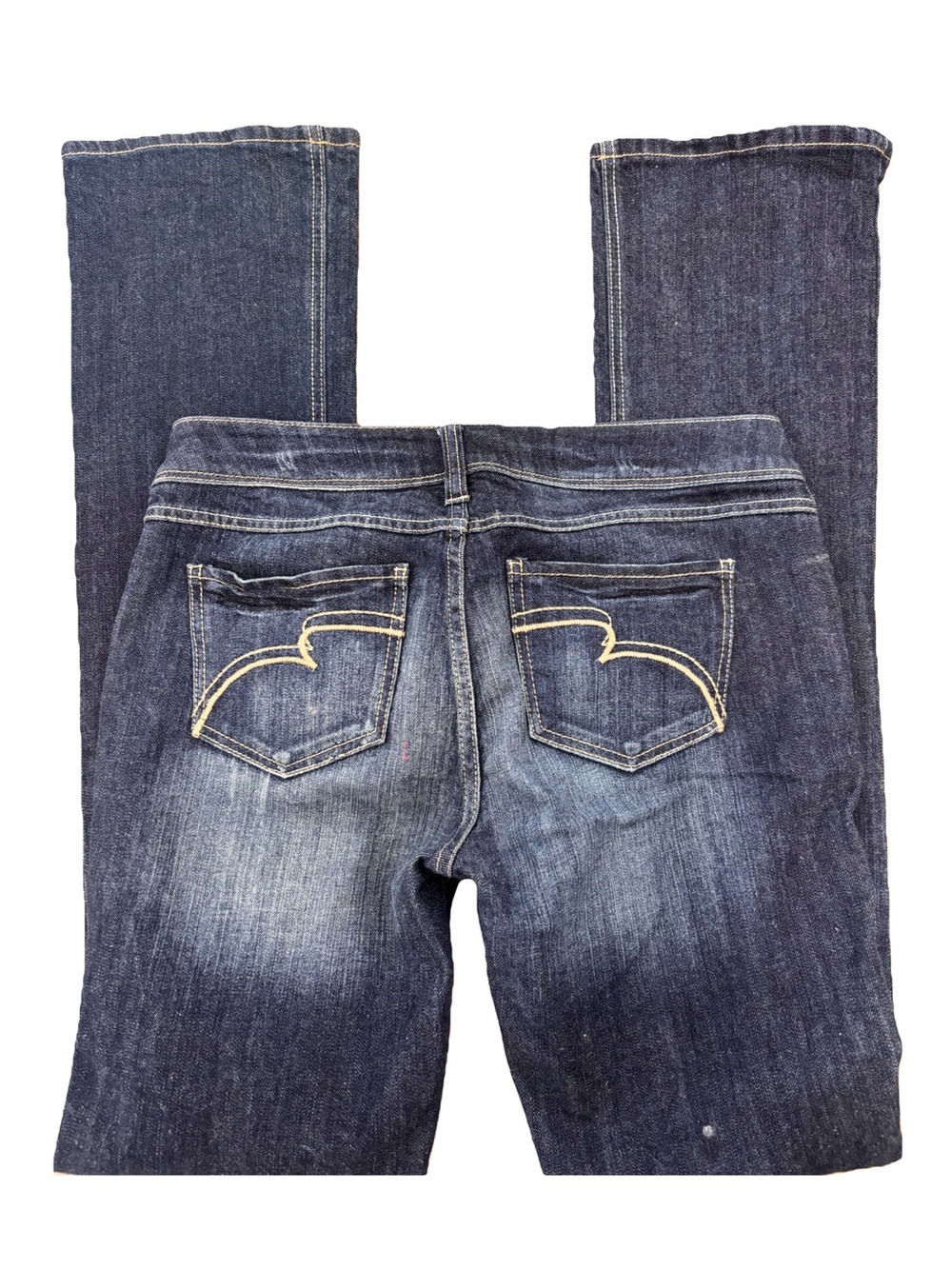 Women's Dark Indigo Flare Jeans with Embroidered Back Pockets